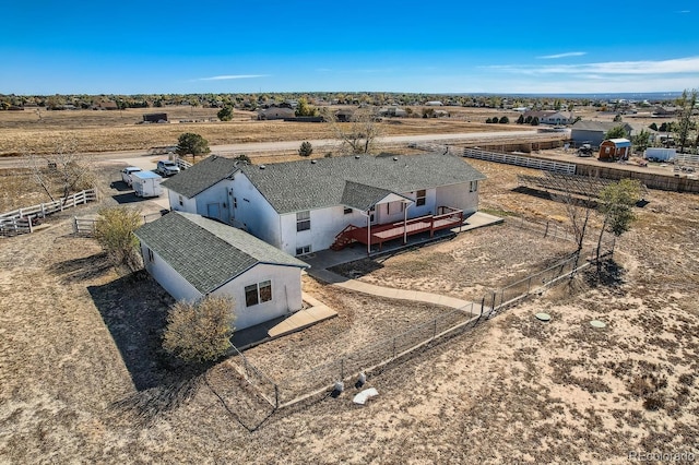 drone / aerial view with a rural view