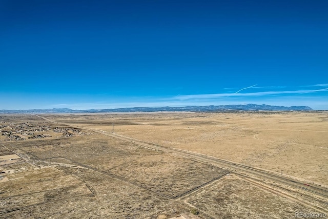 drone / aerial view with a mountain view