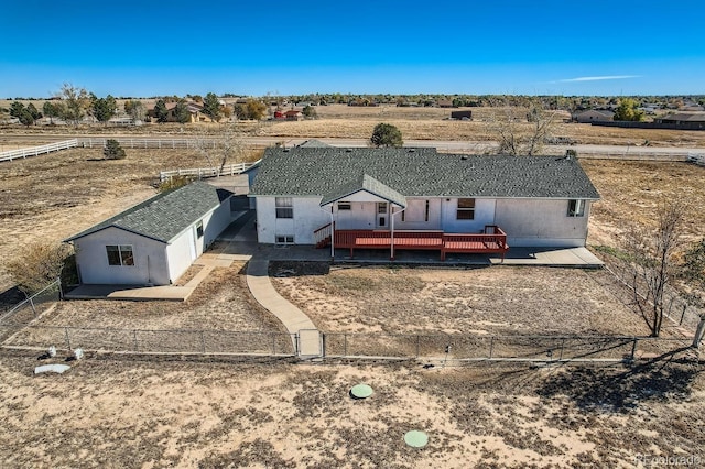 drone / aerial view with a rural view