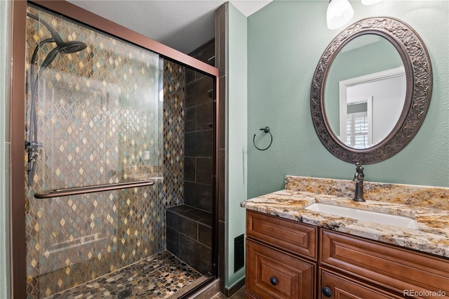 4425 Irving St, Denver, CO 80211 - bathroom with a shower stall and vanity
