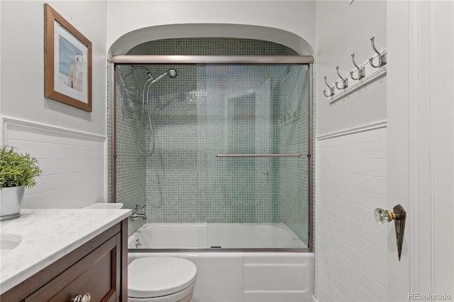 4425 Irving St, Denver, CO 80211 - full bathroom with vanity, toilet, and enclosed tub / shower combo