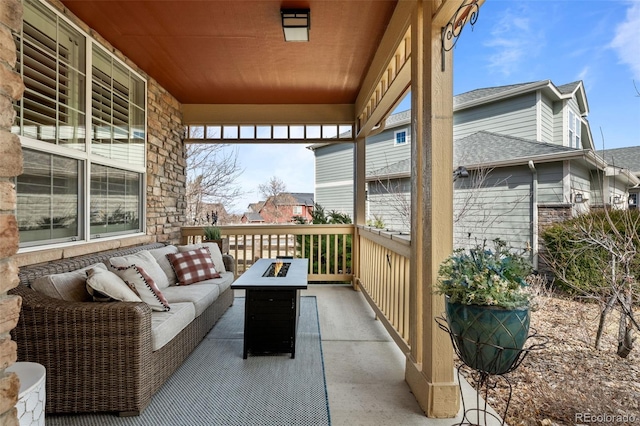 23101 Timber Spring Ln, Parker, CO 80138 - view of patio / terrace with an outdoor living space with a fire pit