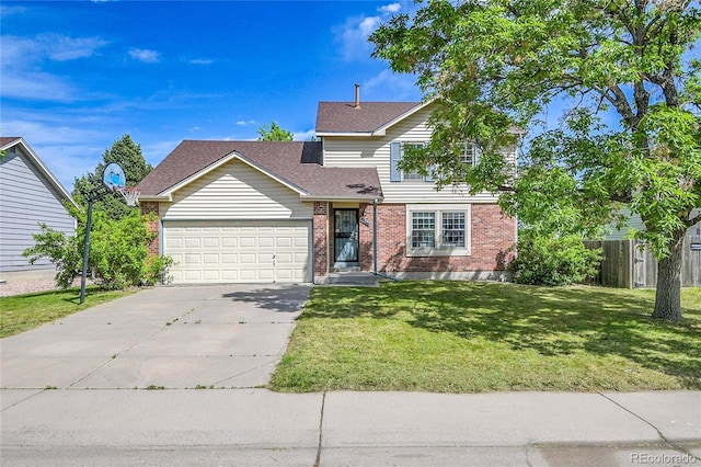 9946 Harrison St, Thornton, CO 80229 - traditional-style home featuring an attached garage, brick siding, driveway, and roof with shingles