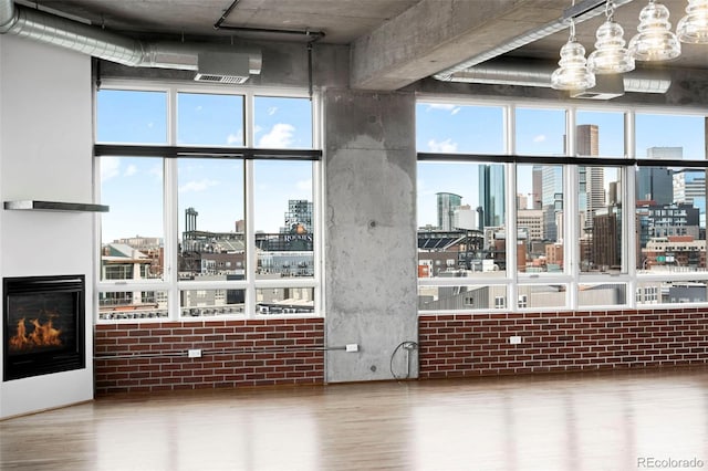 interior space with hardwood / wood-style floors