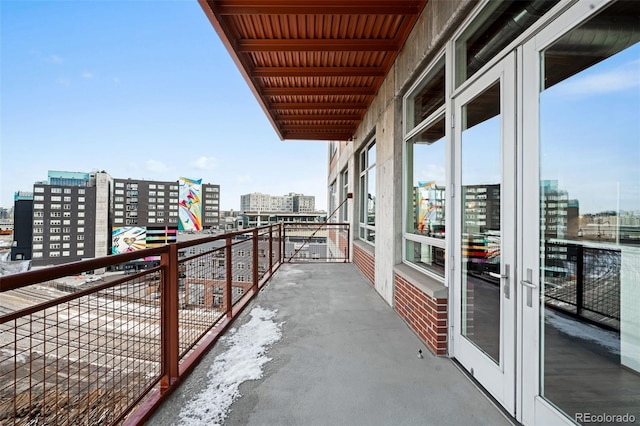 balcony with french doors