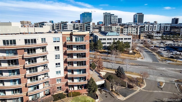 aerial view with a view of city