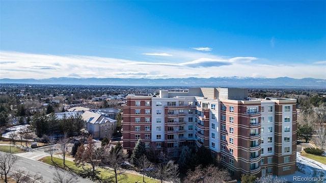 exterior space featuring a mountain view