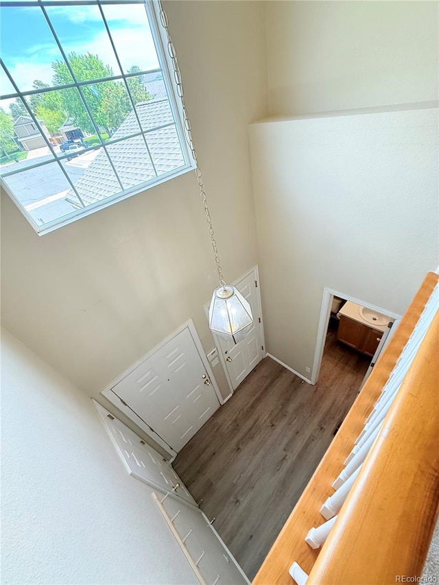 23760 Broadmoor Dr, Parker, CO 80138 - staircase featuring wood finished floors
