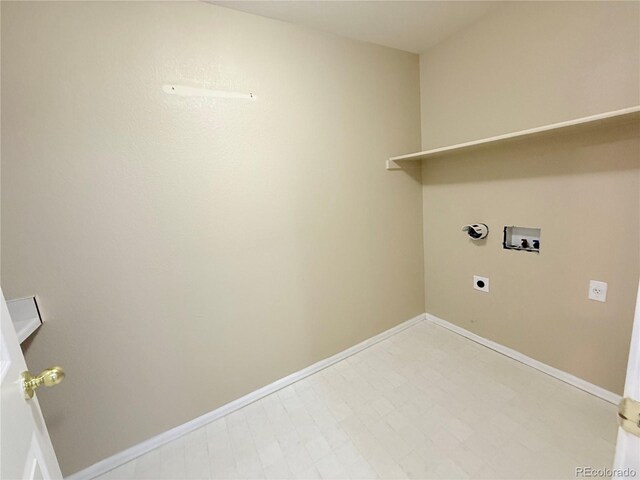 23760 Broadmoor Dr, Parker, CO 80138 - laundry area featuring electric dryer hookup, washer hookup, and baseboards
