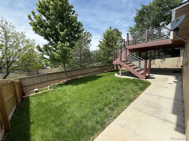 23760 Broadmoor Dr, Parker, CO 80138 - view of yard with stairs and a deck