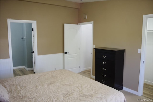 179 13th Ave, Cedaredge, CO 81413 - bedroom featuring baseboards, light wood finished floors, and a walk in closet