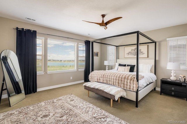 14807 Haley Ave, Parker, CO 80134 - carpeted bedroom with visible vents, baseboards, and ceiling fan