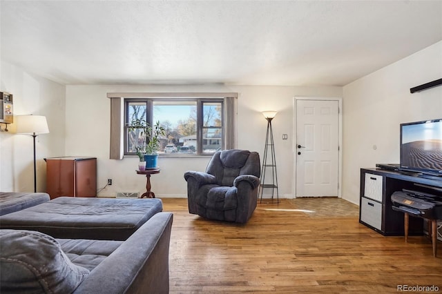 bedroom with wood-type flooring