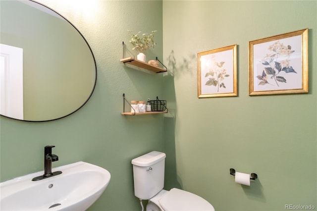 bathroom featuring toilet and a sink