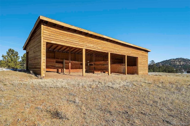 exterior space featuring a mountain view