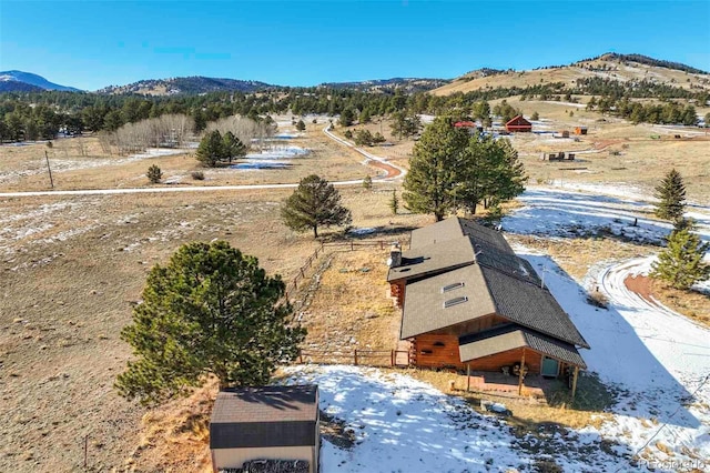 aerial view featuring a mountain view