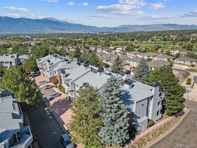 bird's eye view featuring a mountain view