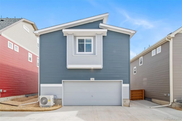 46558 Avery Ln, Bennett, CO 80102 - exterior space featuring an attached garage, concrete driveway, and ac unit