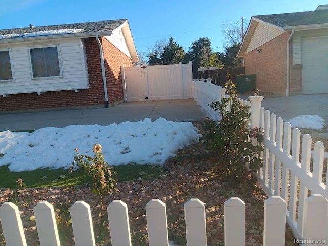 view of snowy exterior