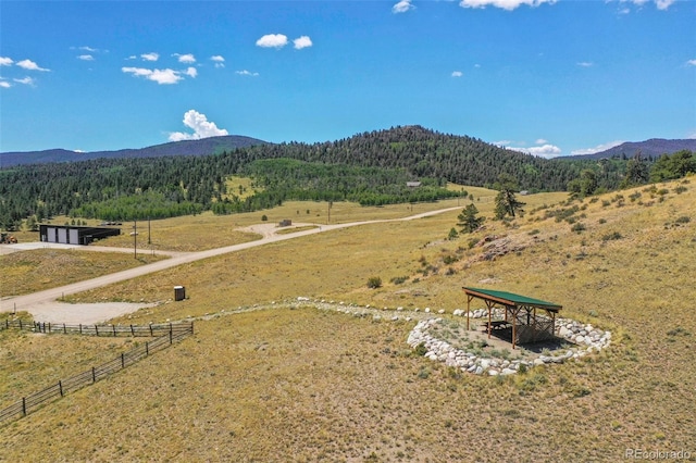 property view of mountains with a rural view