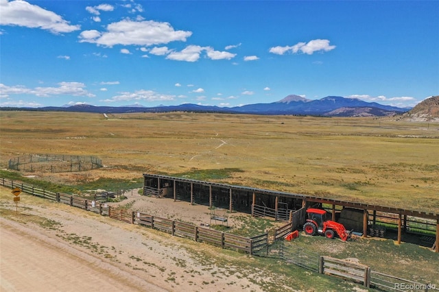 view of mountain feature featuring a rural view