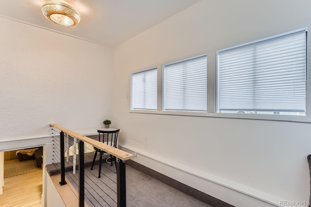 office area with wood finished floors