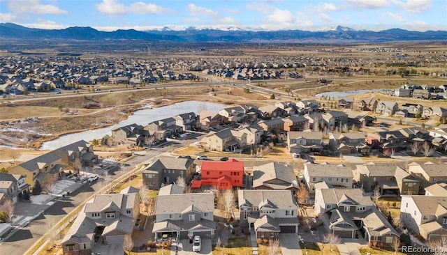 aerial view with a mountain view