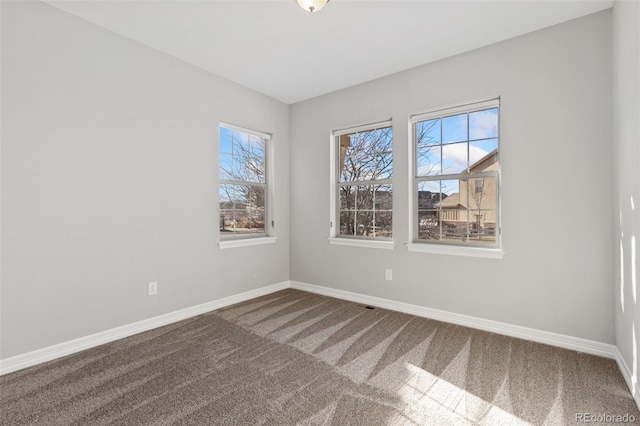 empty room with carpet flooring and a healthy amount of sunlight