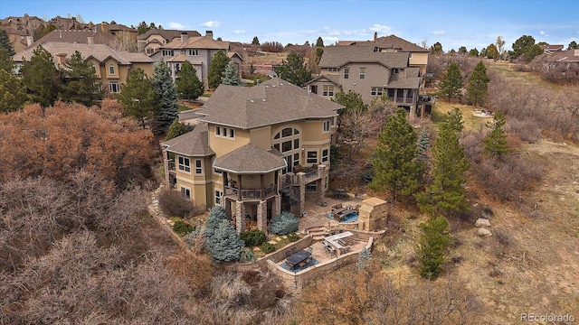 drone / aerial view with a residential view