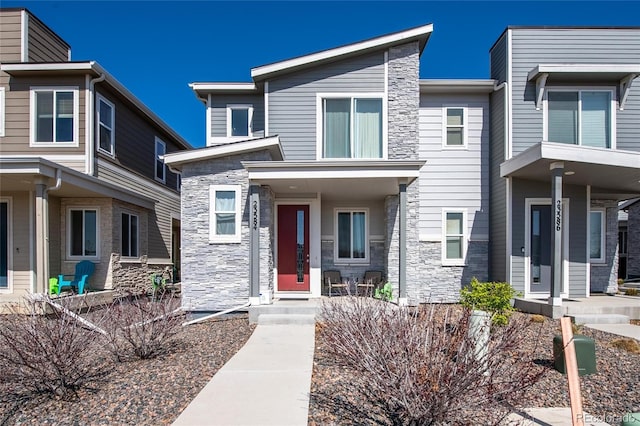 23584 E 5th Pl, Aurora, CO 80018 - view of front of property with stone siding