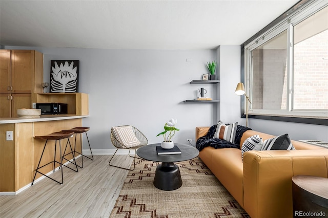 sitting room featuring light wood-type flooring