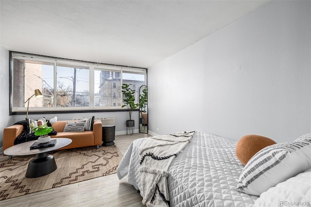 bedroom featuring light hardwood / wood-style flooring