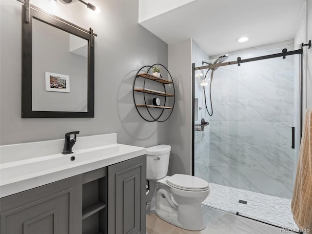 425 Steele St, Denver, CO 80206 - bathroom with a shower stall and vanity