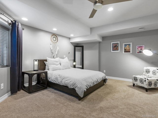 425 Steele St, Denver, CO 80206 - bedroom featuring carpet, recessed lighting, and ceiling fan