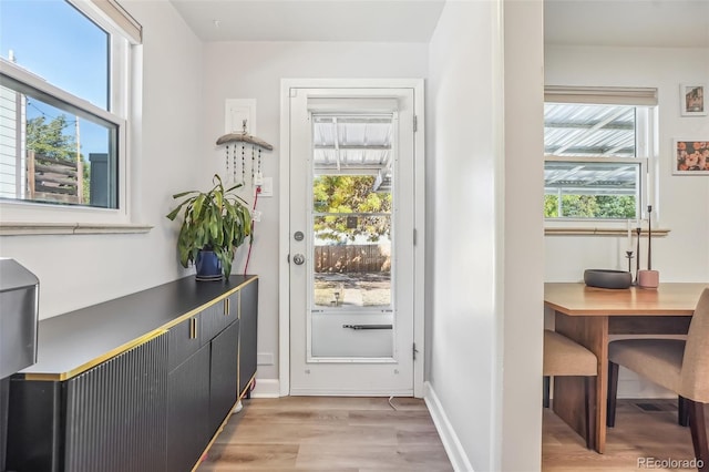 entryway featuring hardwood / wood-style flooring