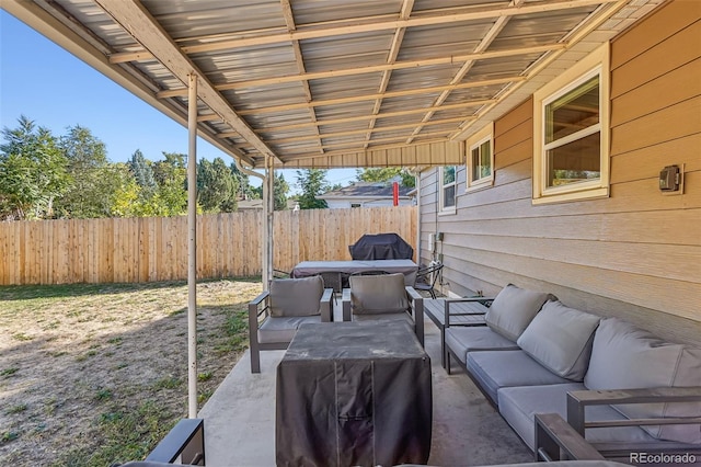 view of patio featuring outdoor lounge area