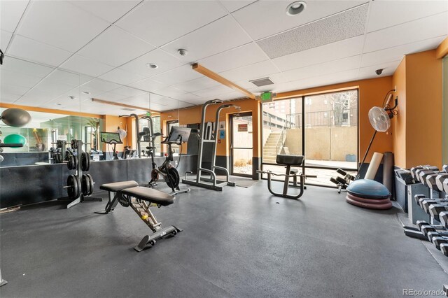 2 Adams St Unit 608, Denver, CO 80206 - gym featuring a drop ceiling