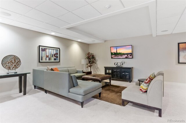 2 Adams St Unit 608, Denver, CO 80206 - carpeted living area featuring baseboards and recessed lighting