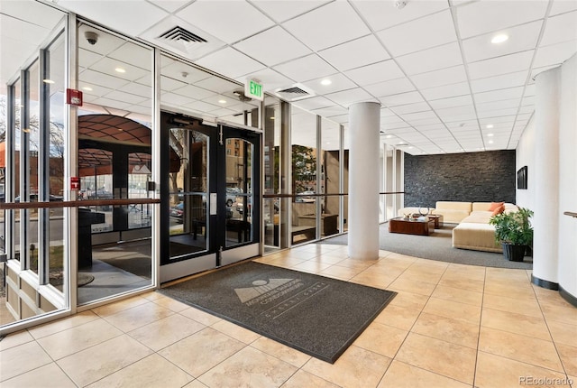 2 Adams St Unit 608, Denver, CO 80206 - building lobby with a drop ceiling and recessed lighting