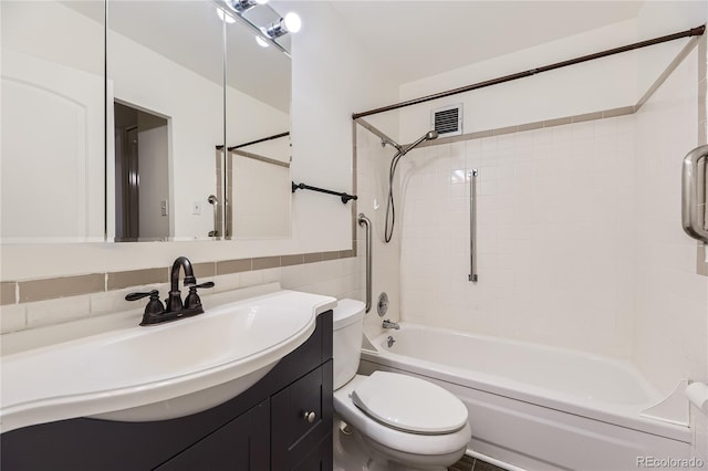 735 S Clinton St Unit 5B, Denver, CO 80247 - full bathroom with shower / washtub combination, vanity, and tile walls