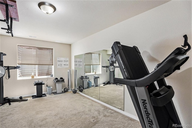 9709 Rockingham Dr, Peyton, CO 80831 - exercise area featuring carpet floors and baseboards