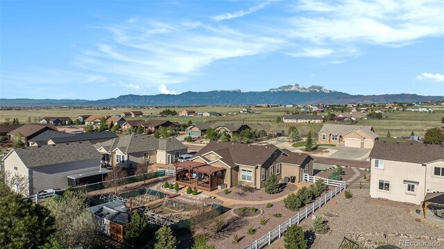 9709 Rockingham Dr, Peyton, CO 80831 - aerial perspective of suburban area with a mountainous background