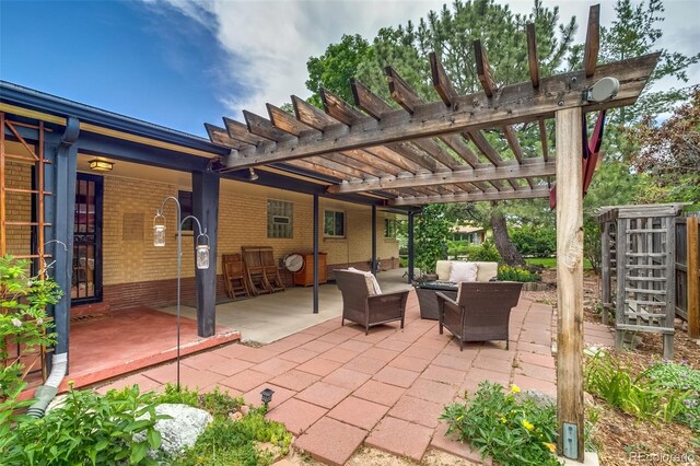 9650 W 35th Ave, Wheat Ridge, CO 80033 - view of patio featuring an outdoor living space and a pergola