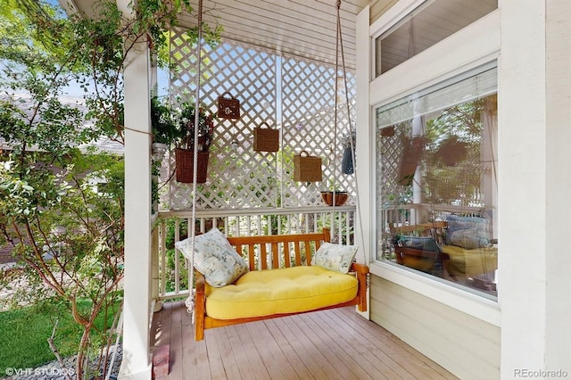 view of sunroom
