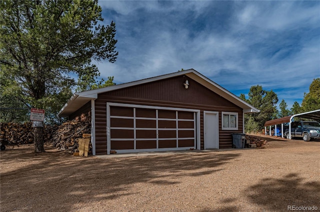 view of garage