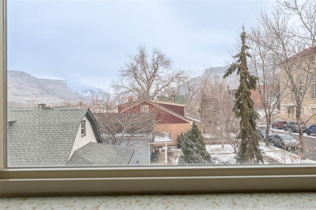 balcony with a mountain view