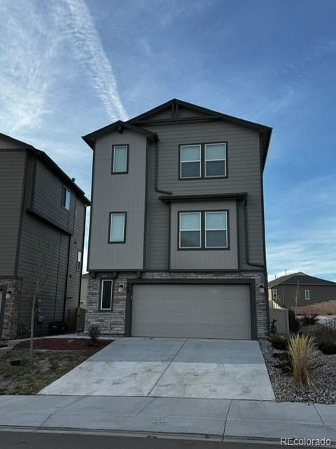 view of property featuring a garage