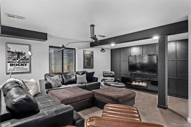 view of carpeted home theater room