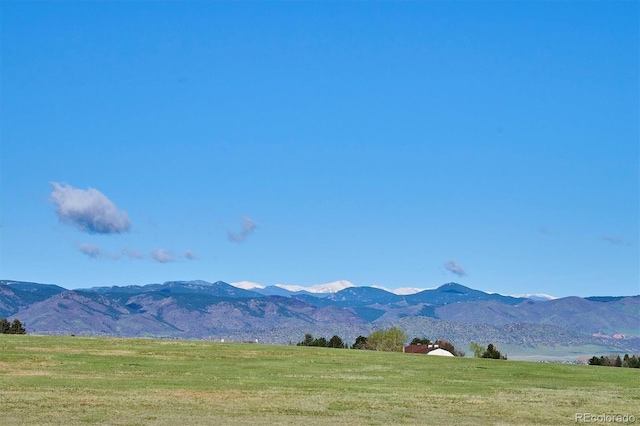 view of mountain feature featuring a rural view