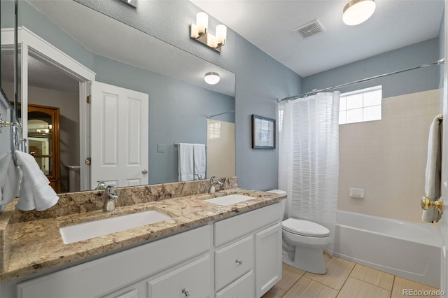 3670 Wolff St, Denver, CO 80212 - full bathroom with shower / tub combo with curtain and double vanity